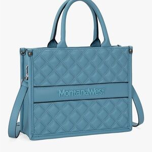 Montana West Teal Quilted Tote